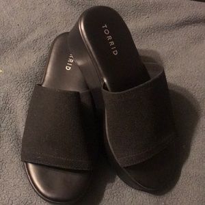Torrid black slip on platforms